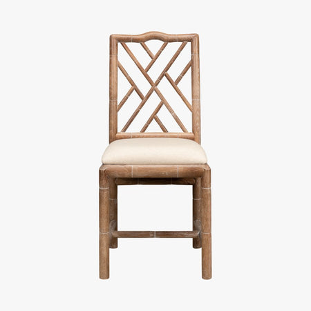 Set of Two Crosby Side Chairs - bamboo fretwork design