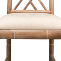 Set of Two Crosby Side Chairs linen seat closeup