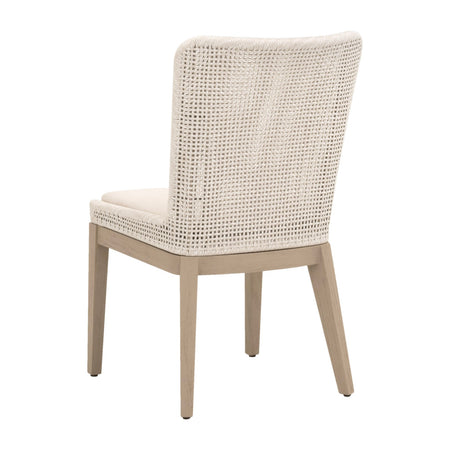 Set of Two Sullivan Teak Outdoor Chairs - mesh rope back