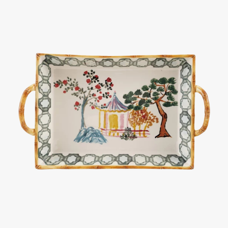 Shangri-La Baking DishBaking Dish - painted bamboo handles