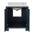 Sheffield Navy Fretwork Vanity with doors open