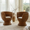 Siena Woven Lounge Chairs styled in window