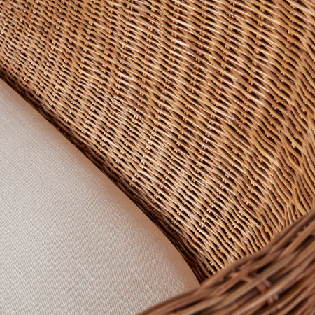 Siena Woven Rattan Settee texture closeup