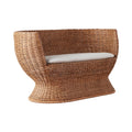 Siena Woven Rattan Settee with linen cushion