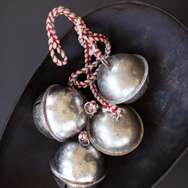 Silver Jingle Bell Cluster in bowl