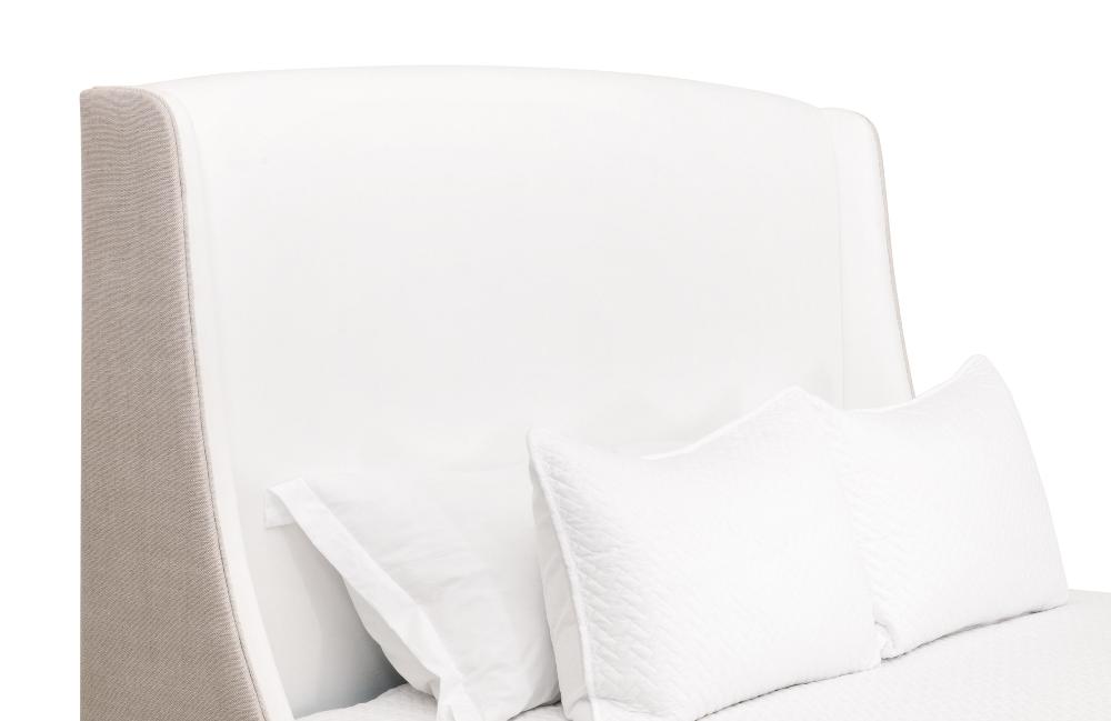 Two Tone Sebastian Upholstered Bed headboard closeup