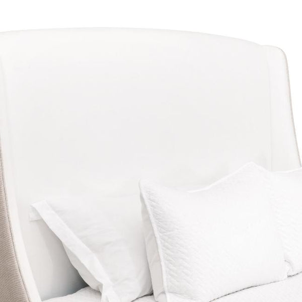 Two Tone Sebastian Upholstered Bed headboard closeup