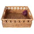 Small Size Menton Rattan Storage Basket styled with flower
