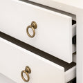 Smith Pearl Shagreen Nightstand Drawer Details - Gold Pulls