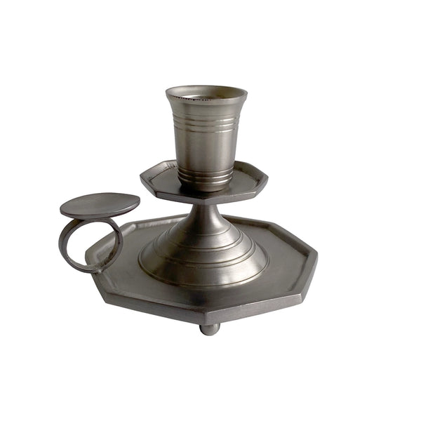 Solid Brass Pewter Plated Candle Holder