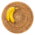 Solid Weave Round Rattan Charger styled bananas