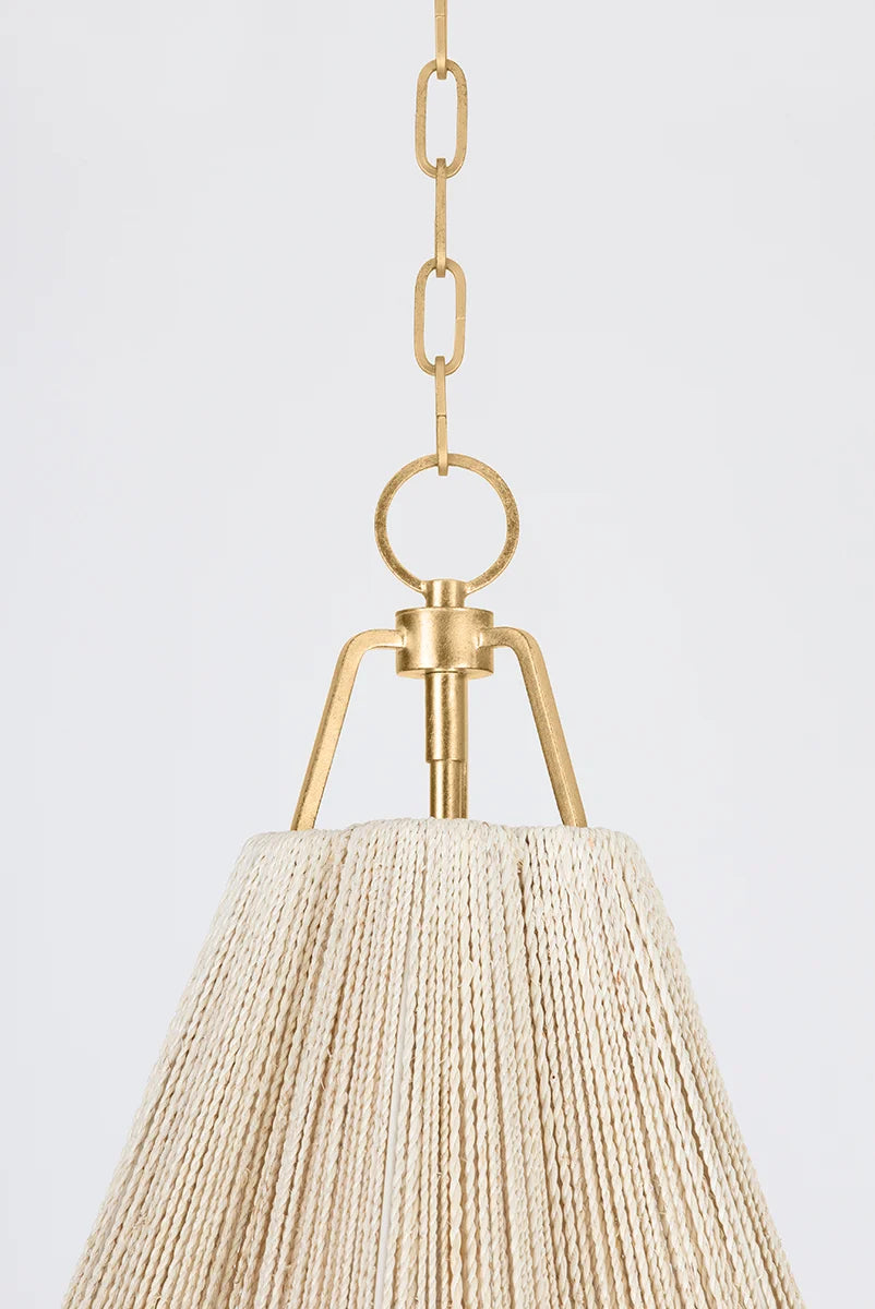 Sonoma Abaca Rope Pendant Gold Metalwork
