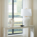 Soochow Blanc de Chine Lamp styled in window