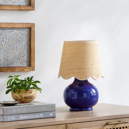 Sophia Navy Mini Lamp on console table