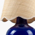Sophia Navy Mini Lamp raffia shade closeup