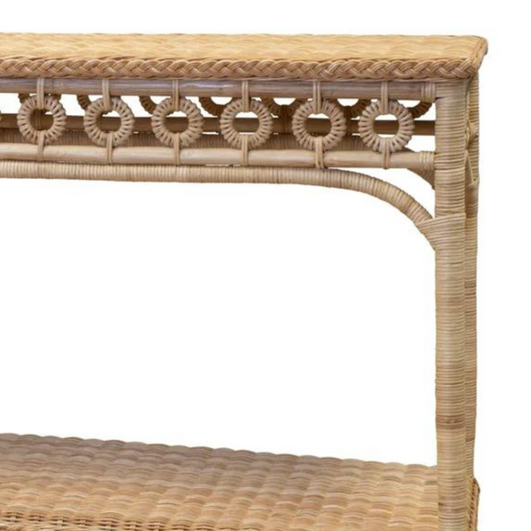 Sorrento Console Table Wicker Closeup