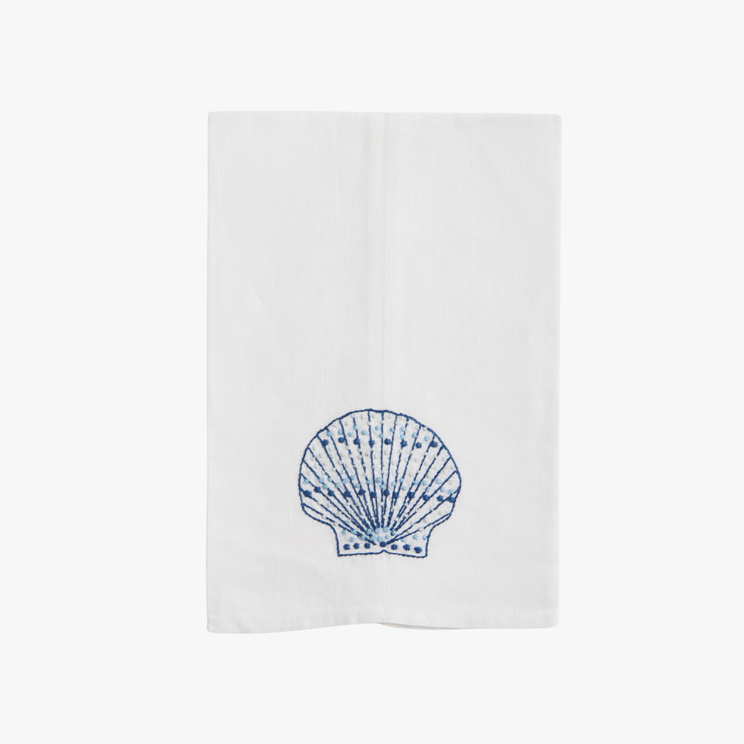 Speckled Shell Embroidered Hand Towel