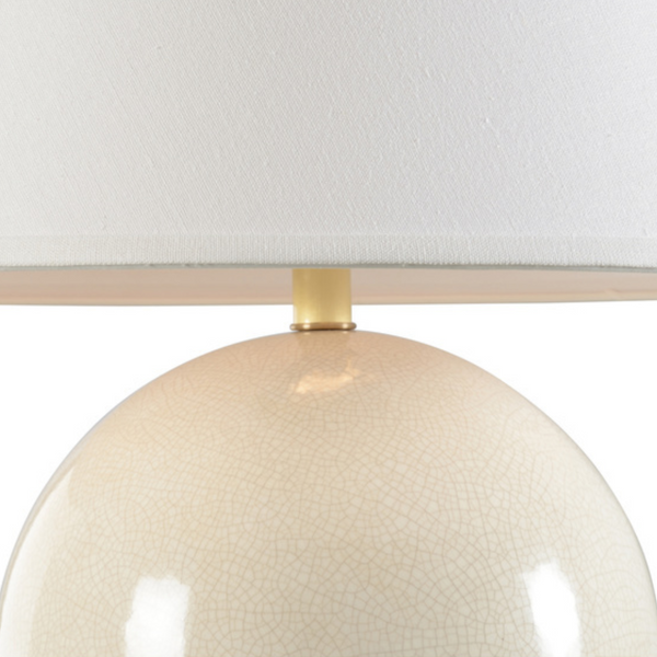 Sphere Ivory Lamp - crackle glaze closeup