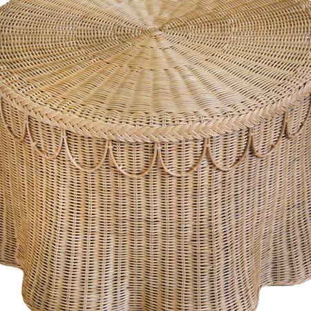 St Germain Scalloped Coffee Table - braided edge detail