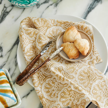St Tropez Saffron Napkins styled on table
