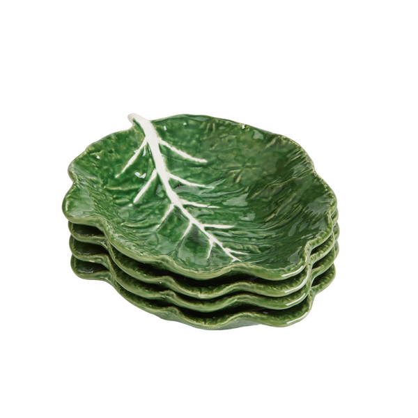 Stack of four green Cabbage Bowls