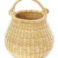 Straw Kettle Basket Tote - swing handle