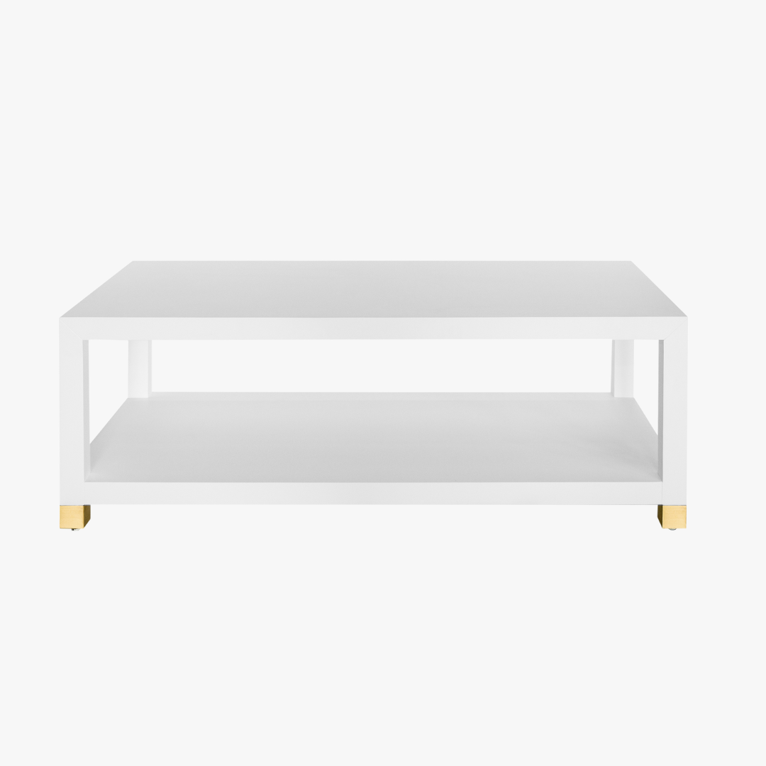 Sudler White Linen Coffee Table