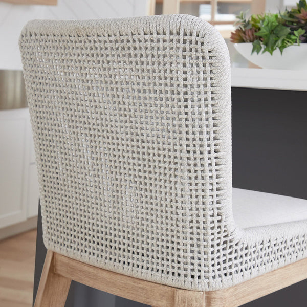 Sullivan Counter Stools - woven rope back closeup