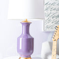 Tamsen Lilac Lamp on White side table