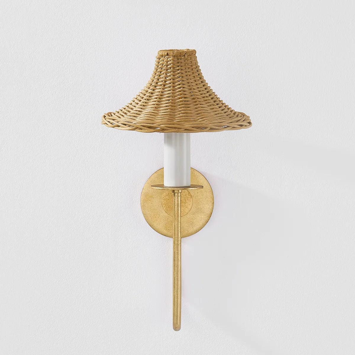Turnberry Sconce with Flared Rattan Shade