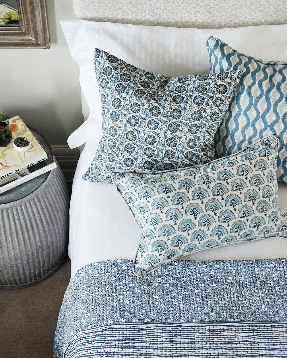 Tahoe Pillow Covers styled on bed