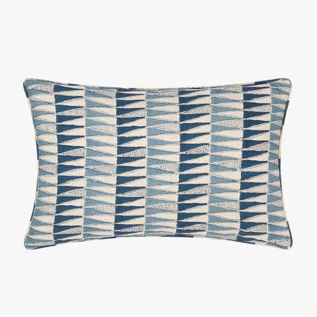 Tangier Denim Blue Lumbar Pillow Cover
