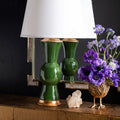 Tao Forest Green Lamp styled on console