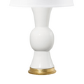 Tao White Smoke Lamp Base with Gold Pedestal