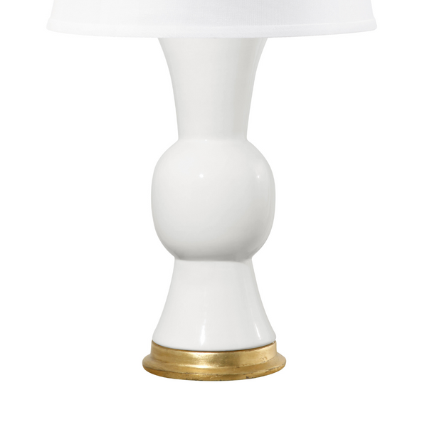 Tao White Smoke Lamp Base with Gold Pedestal