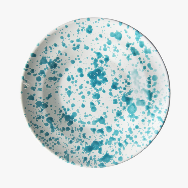ブリケットダヴダ　ディナープレート(淡いTurquoise) Taverna Turquoise Speckled Plate - Italian Splatterware - Dear Keaton