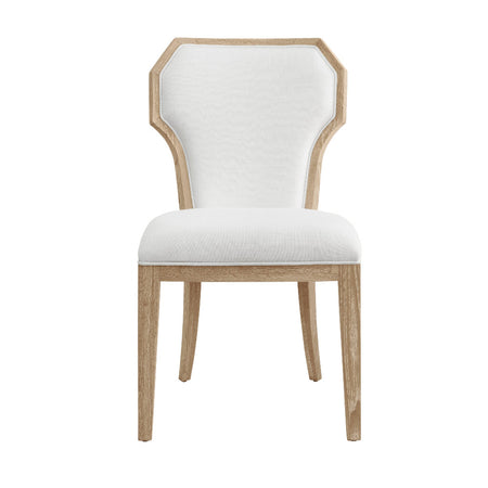 Telfair Cerused Oak Dining Chair with performance white linen