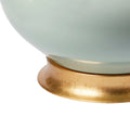 Thiri Pale Celadon Lamp - gold base details