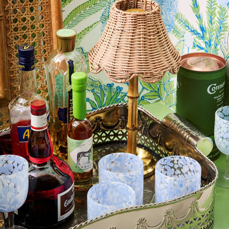 Torcello Blue Spotted Glasses in Devon Bar Tray