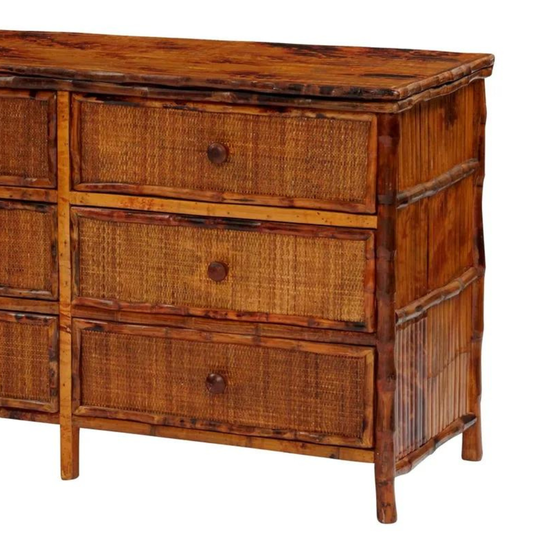 Tortoise Bamboo Dresser Closeup