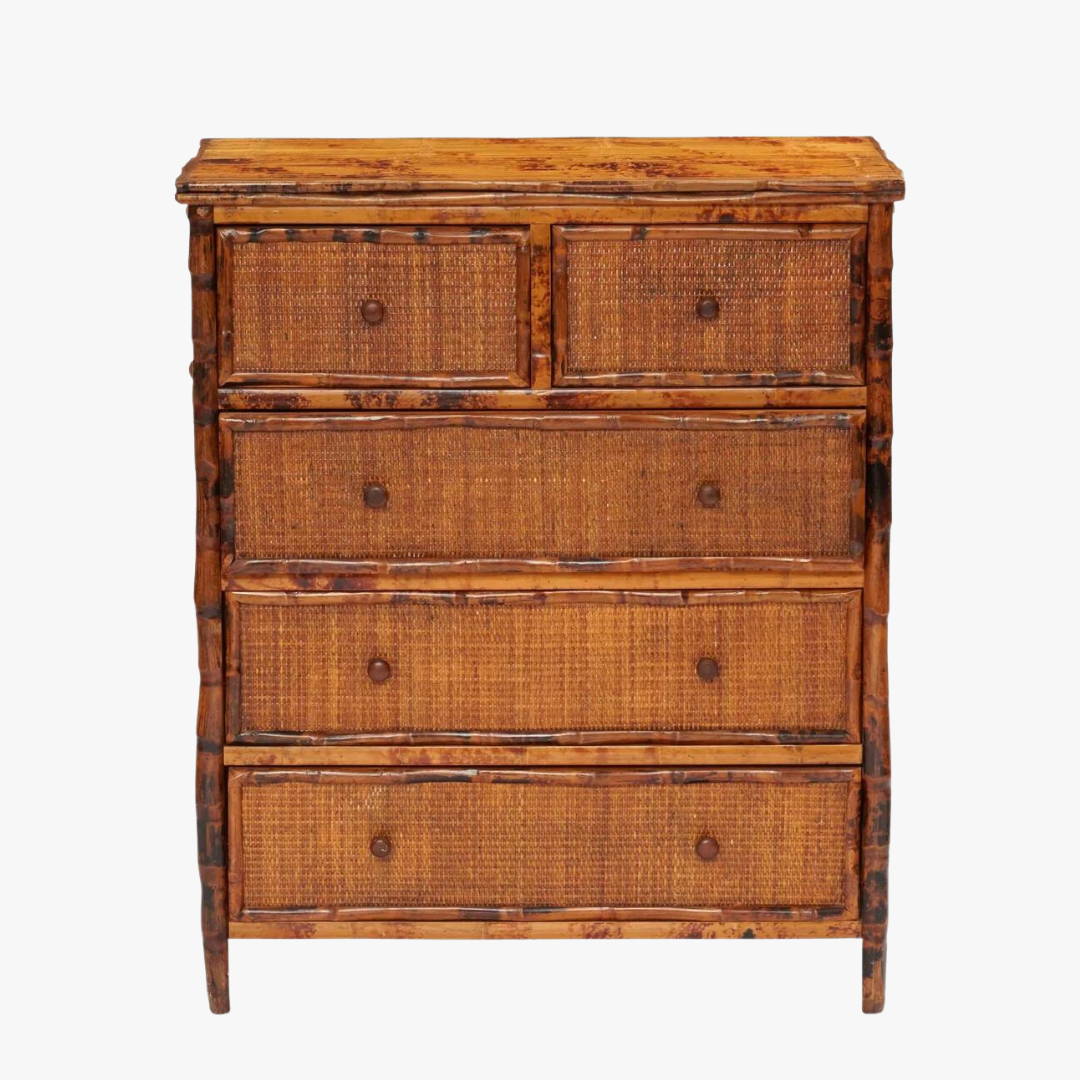 Tortoise Bamboo Tall Chest - Rattan Furniture - Dear Keaton