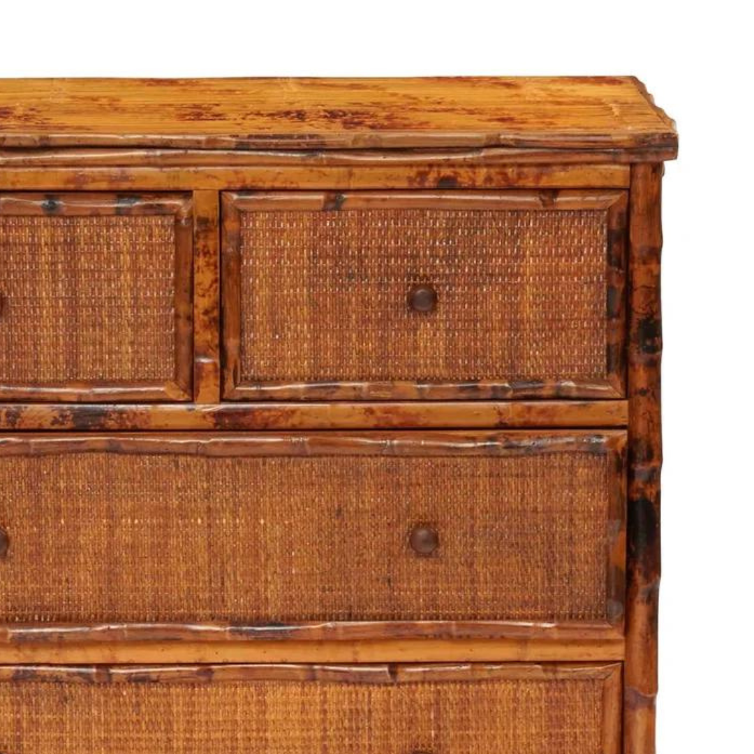 Tortoise Bamboo Tall Chest Closeup