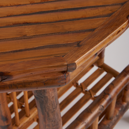 Tortoise Bamboo Magazine Table  Closeup of top