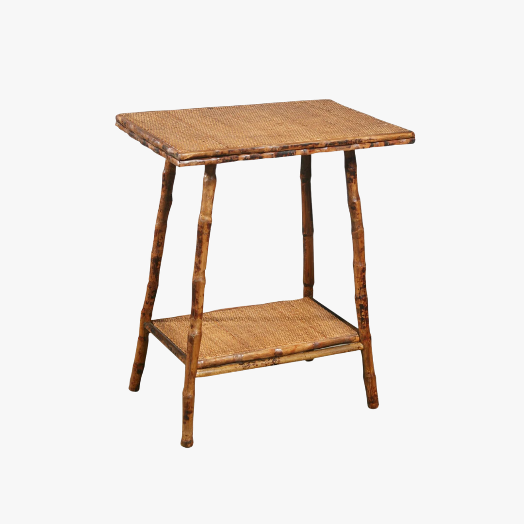 Tortoise Bamboo Rectangle Accent Table