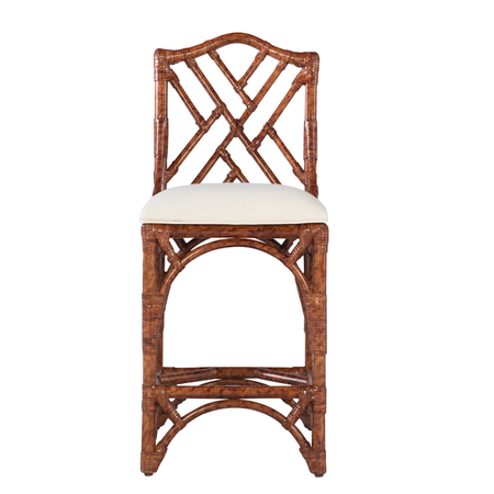 Tortoise Chippendale Pagoda Counter Stool