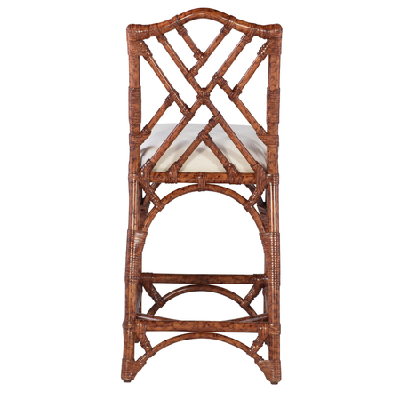 Tortoise Chippendale Pagoda Counter Stool back view