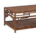 Tortoise Pagoda Small Coffee Table Closeup of rattan details