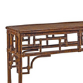Tortoise Pagoda Small Console Table Closeup - Fretwork Details