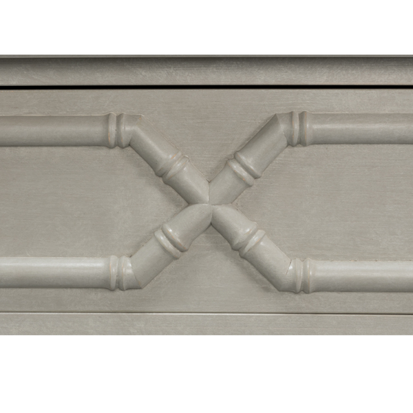 Tortuga White Chest - raised bamboo details