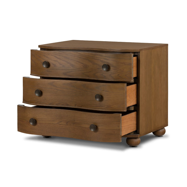 Travers Nightstand with Drawers Open